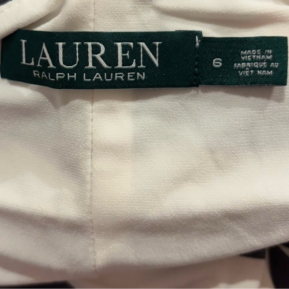 Lauren Ralph Lauren Size 6 White & Gray Striped Mini Dress - Picture 4 of 5